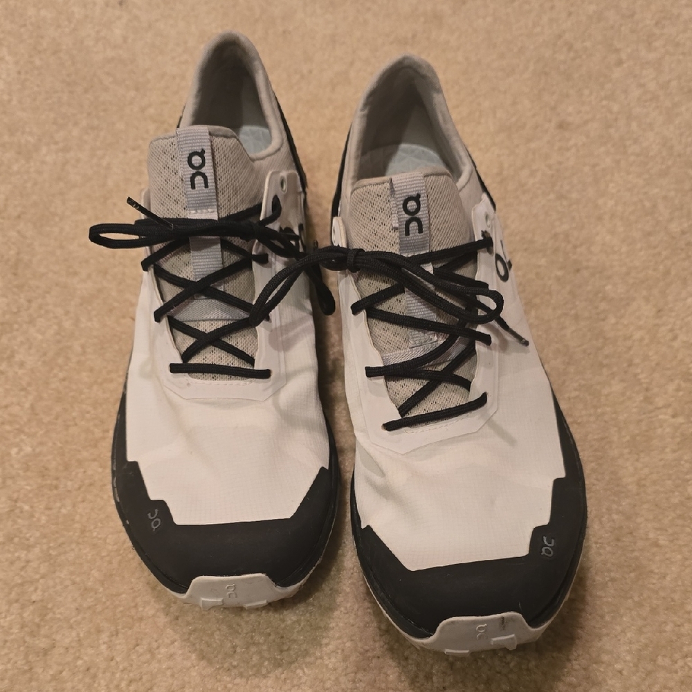 On Cloud Running White and Black Athletic Shoes